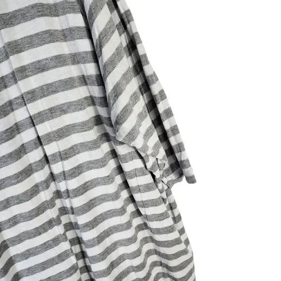 MICHAEL KORS WOMEN'S  GREY/WHITE STRIPED 3/4 SLEEVE TEE 0x - Picture 4 of 8